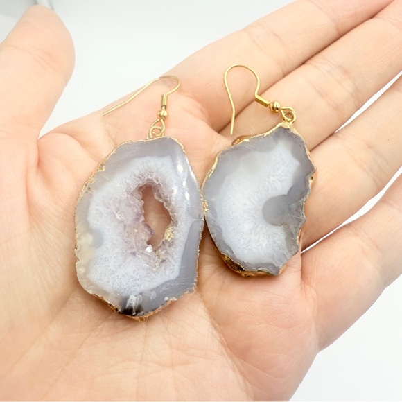 Kinsley Armelle Druzy Collection Gold Tone Ice Drop Earrings - Picture 1 of 8